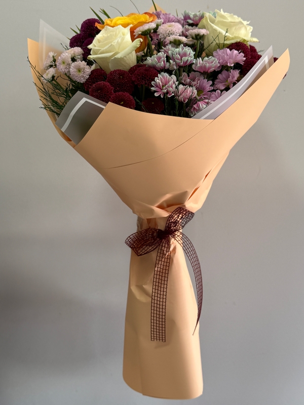 Gül Krizantem Papatya Buketi